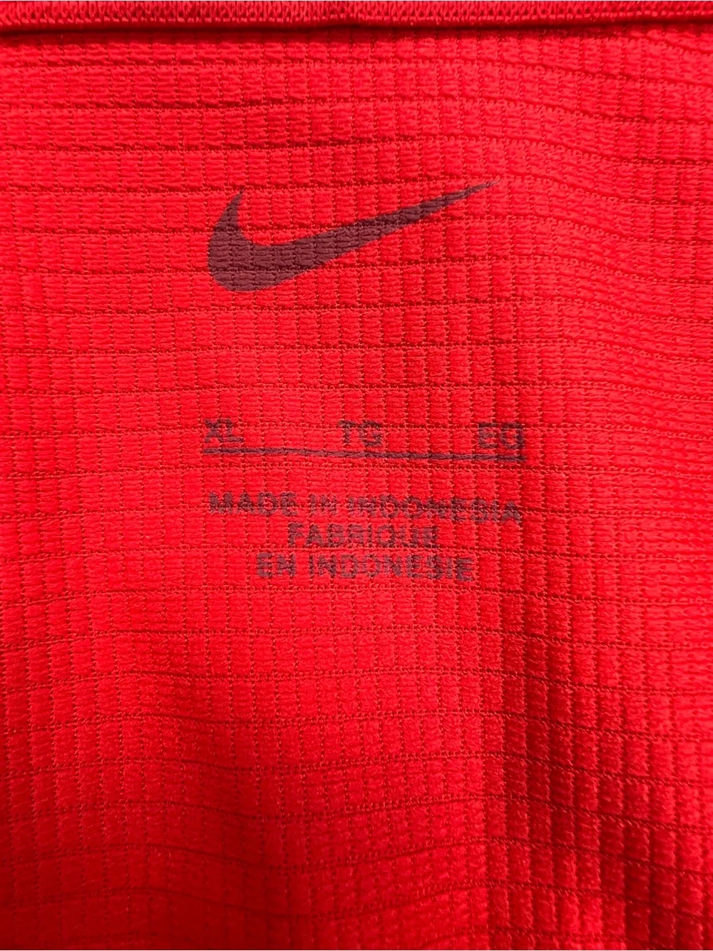 Nike Dri Fit Red Polo with White Swoosh Mens XL